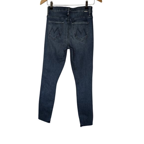 Mother High Waisted Looker Ankle Fray Jeans Plaid Knee - Picture 3 of 8